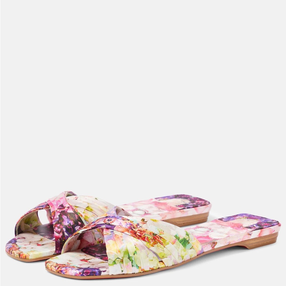 Christian Louboutin Multicolor Floral Nicol Is Back Flats Sandal
